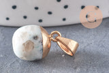 Pendentif goutte jaspe sésame doré, fournitures créatives, pendentif pierre,jaspe sésame naturel,17-19mm, x1 G3904