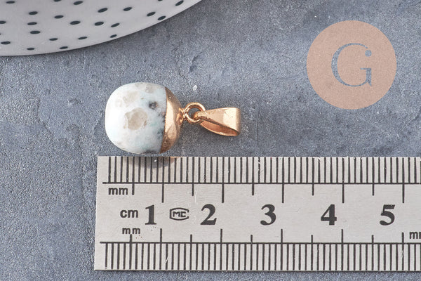 Pendentif goutte jaspe sésame doré, fournitures créatives, pendentif pierre,jaspe sésame naturel,17-19mm, x1 G3904