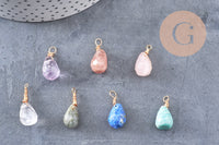 Pendentif goutte labradorite amazonite améthyste lapis naturel 16mm, x1 (G4439)