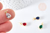 Pendentif goutte laiton doré zircon coloré 11.5mm,pendentif cristal, pendentif doré cristal, création bijoux, x1 G3836