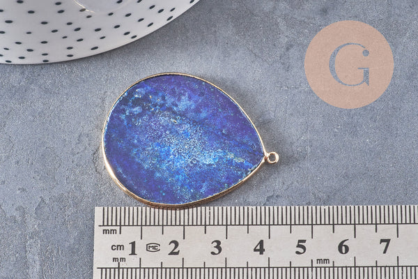 Pendentif goutte lapis Lazuli naturelle 41mm, x1 (G2766)