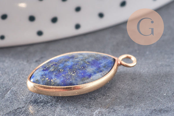 Pendentif goutte lapis lazuli naturel 25mm, x1 (G5212)