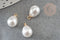 Pendentif goutte plastique imitation perle eau douce laiton doré 18K 13mm, x1 (G9364)