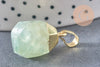 Pendentif goutte préhnite facetté doré, bijou pierre,pendentif pierre, préhnite naturelle, bijoux pierre,19-21mm, x1 G5037