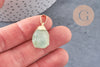 Pendentif goutte préhnite facetté doré, bijou pierre,pendentif pierre, préhnite naturelle, bijoux pierre,19-21mm, x1 G5037