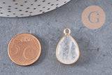 Pendentif goutte quartz, pendentif bijoux, pendentif quartz,pendentif pierre,quartz naturel, cristal de roche,23mm, x1 G0844