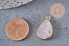 Pendentif goutte quartz rose naturel 22mm (G3107)