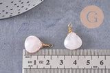 Pendentif goutte quartz rose naturelle facettes 21mm,pendentif bijoux, pendentif pierre, x1 (G6271)