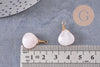 Pendentif goutte quartz rose naturelle facettes 21mm,pendentif bijoux, pendentif pierre, x1 (G6271)