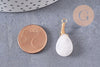 Pendentif goutte quartz rose naturelle facettes 25mm, pendentif pierre, x1 (G6241)