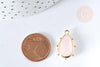Pendentif goutte quartz rose naturelle laiton doré 22.5mm,pendentif bijou pierre naturelle, x1, G8368
