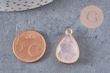 Pendentif goutte quartz rose, pendentif bijoux, pendentif quartz,pendentif pierre,quartz rose naturel, x1 G5231