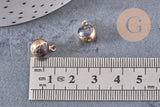 Pendentif goutte régalite noire doré facettes,bijou pierre,pendentif pierre régalite naturelle,12mm, x 2,G3358