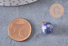 Pendentif goutte rond lapis lazulis, support doré, création bijoux pierre naturelle, pendentif pierre naturelle, 14mm, x1 (G4566)