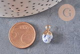 Pendentif goutte sodalite naturelle fer doré 14mm, x2 (G0420)