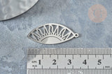 Pendentif goutte soleil argenté acier inoxydable 35mm, création bijoux acier inoxydable platine, x1 G7667