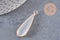 Pendentif goutte verre blanc facettes doré, fournitures créatives, pendentif pierre,verre œil de chat,31mm, x1 G5192