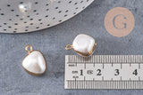 Pendentif grosse perle naturelle Keshi pour création de bijou en perle naturelle blanche et perle eau douce,17-25mm, x1 (G0197)