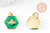 Pendentif hexagone abeille zamac doré résine verte 15mm, pendentif insecte,sans nickel, abeille dorée, x1 G9411