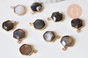 Pendentif hexagone agate naturelle 15mm,pendentif pierre,pendentif collier,pierre naturelle,pendentif agate botswana, x1 G5630
