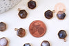 Pendentif hexagone agate naturelle 15mm,pendentif pierre,pendentif collier,pierre naturelle,pendentif agate botswana, x1 G5630