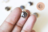 Pendentif hexagone agate naturelle 15mm,pendentif pierre,pendentif collier,pierre naturelle,pendentif agate botswana, x1 G5630