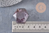 Pendentif hexagone améthyste violette, pendentif pierre, améthyste naturelle, 29mm x1 (G0587)