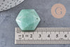 Pendentif hexagone aventurine, pendentif pierre, aventurine naturelle, 29mm x1 (G1444)