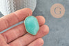 Pendentif hexagone jade bleu pendentif pierre,pendentif collier,pierre naturelle,pendentif jade,jade naturel,36mm x1 G1624