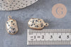 Pendentif hexagone jaspe dalmatien naturel 25mm, x1 (G1866)
