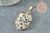 Pendentif hexagone jaspe dalmatien naturel 30mm, x1 (G1472)