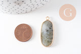 Pendentif hexagone labradorite naturelle 37mm,Pendentif pierre,pendentif collier,pendentif labradorite, labradori Naturelle, x1-G1423