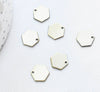 Pendentif hexagone laiton doré, , pendentif géométriques, création bijoux,12mm x10 G3703