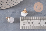 Pendentif hexagone quartz ,pendentif pierre cristal de roche naturel,pendentif quartz ,11mm, x1 G7866