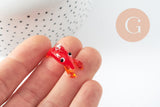 Pendentif homard rouge verre soufflé 34mm, x1 (G10051)