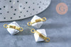 Pendentif howlite naturelle support laiton doré 20mm, bijou pendentif pierre naturelle x1 G6461