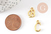 Pendentif initiale zamac doré 13-15mm, pendentif lettre alphabet doré x1 (G9380)