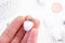 Pendentif jade blanc roulée acier platine, pendentif pierre acier inoxydable, bijou pendentif pierre naturelle,15-35mm, x1 G5827