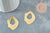 Pendentif laiton doré ovale vague striée 41mm, x2 (G4682)