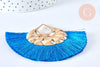 Pendentif large pompon fil bleu clair support doré,pendentif en fil sur support doré, 85-92mm, x 2 (G4891)
