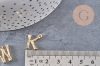 Pendentif lettre bambou zamac doré 18k 14-18mm, x1 (G4810)