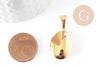 Pendentif locket ovale acier 316 inoxydable doré IP 18K 24mm, x1 (G9466)