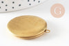 Pendentif locket rond medaillon laiton brut, médaillon Vintage, création collier, fournitures laiton brut,x 2-32mm-G1910