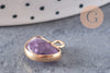 Pendentif lune améthyste,pendentif bijoux,pendentif pierre, pierre naturelle,amethyste naturelle,pendentif pierre,13.5mm x1 -G6309