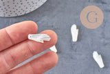 Pendentif main nacre blanche naturelle 21.5mm, x1 (G3937)