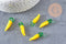 Pendentif maïs fruit verre artisanal tchèque 25mm, x5 (G4233)