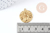 Pendentif médaille abeille laiton brut 20mm,création bijoux laiton brut, x1 G7693