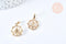 Pendentif médaille abeille zircon laiton doré 18mm, fournitures pour bijoux, breloque laiton et zircon, x1 G6958