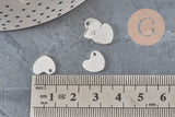 Colgante de medalla con forma de corazón de acero inoxidable plateado 10.5mm, x10 (G11347)