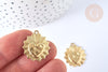 Pendentif médaille coeur laiton brut 23x20mm, x2 (G6924)